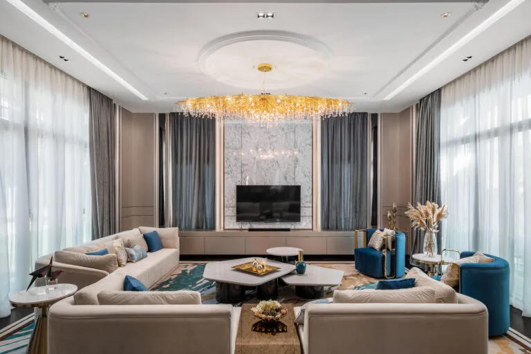 luxury interior design of living room in bungalow glenmarie garden, kl, malaysia
