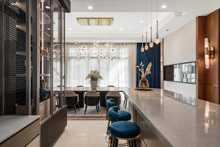 luxury interior design of bar area in bungalow glenmarie garden, kl, malaysia