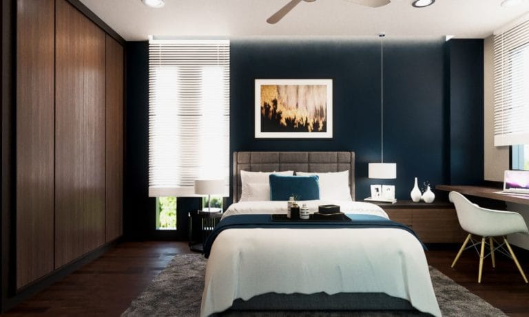 Second bedroom in a completed Shah Alam residence at Taman Impian Sutera by Blaine Robert Design