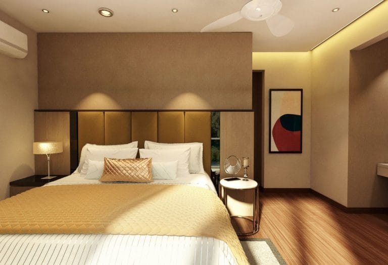 Master bedroom in a completed Shah Alam residence at Taman Impian Sutera by Blaine Robert Design