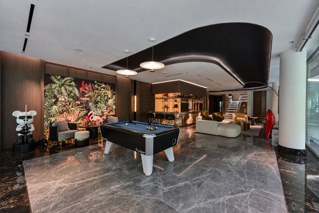 Games room and lounge of Tropicana Bungalow, a 2026 landed home in Petaling Jaya, Selangor, by Blaine Robert Design