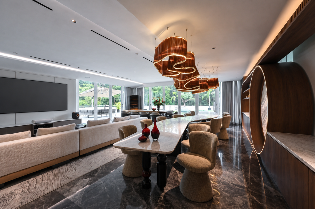 Completed interior of the Tropicana bungalow in Selangor, designed and built by Blaine Robert Design