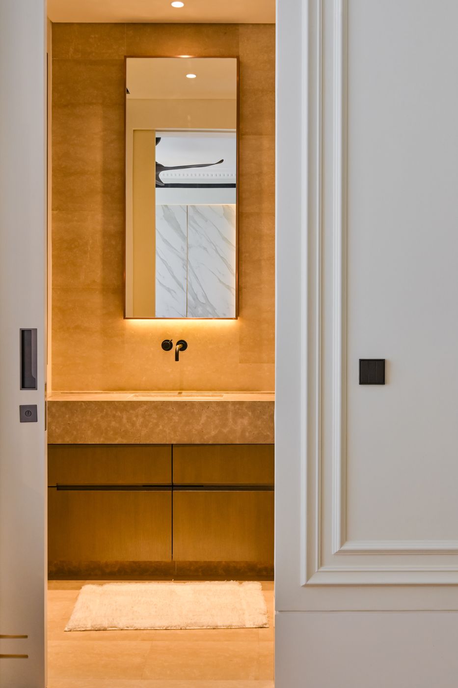Marble vanity detail at Aira Residence, Damansara Heights