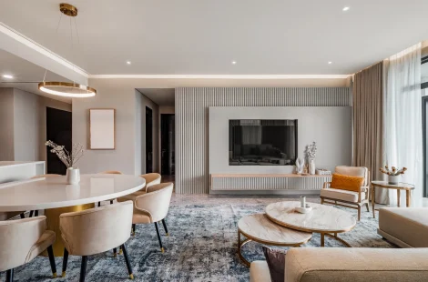 Living hall of a residence at Four Seasons Residences, Kuala Lumpur