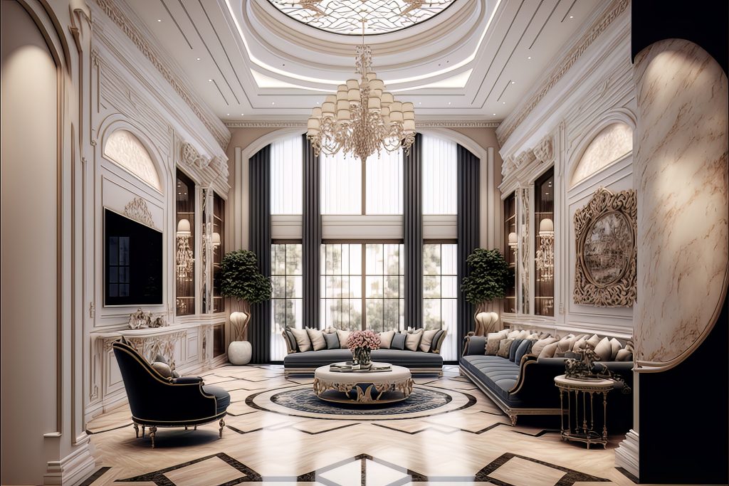 luxury interior design of master living room in half moon bay villa