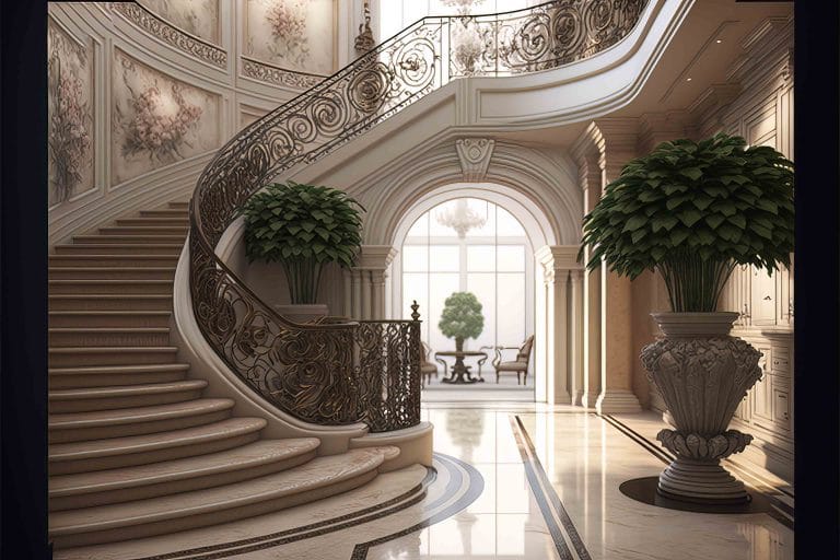 luxury interior design foyer area of villa located in half moon bay