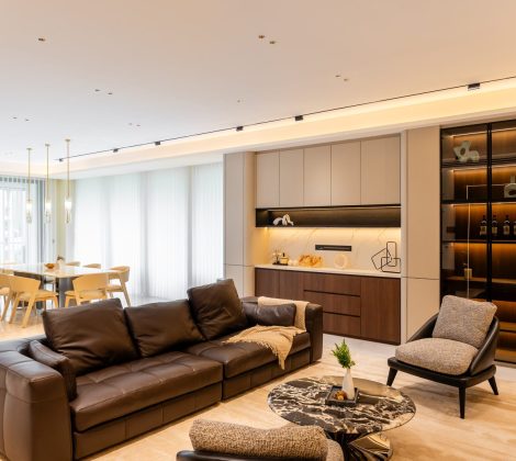 Living and dining interior of a Kuala Lumpur condominium by Blaine Robert Design