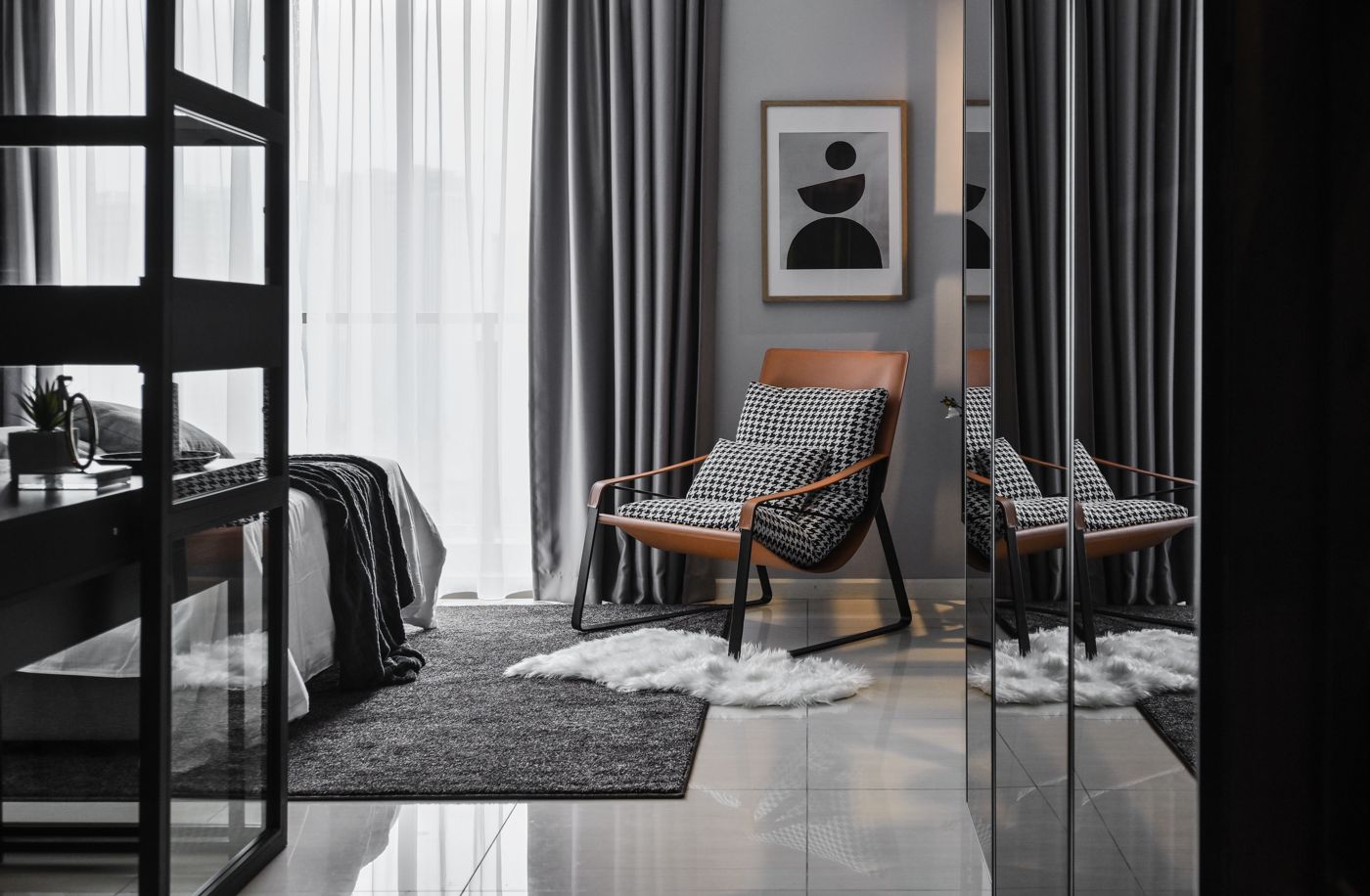 Furnished bedroom interior at Dorsett Hartamas, Kuala Lumpur