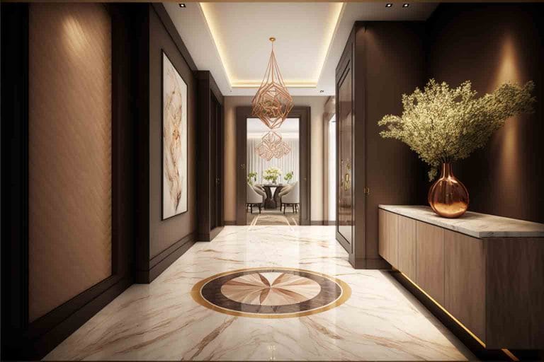 marina bay singapore luxury condo private lift lobby, interior design by Blaine Robert Design