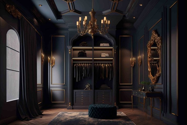 Luxury wooden interior design theme wardrobe, interior design by Blaine Robert Design